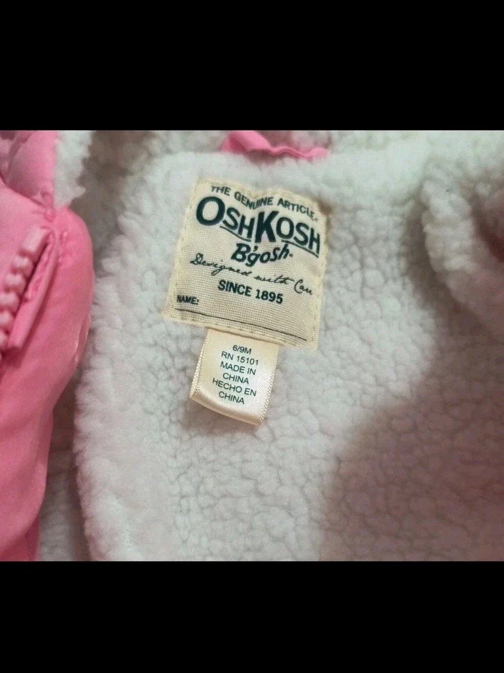 OshKosh B'gosh Pink Quilted Hooded Footed One-Piece